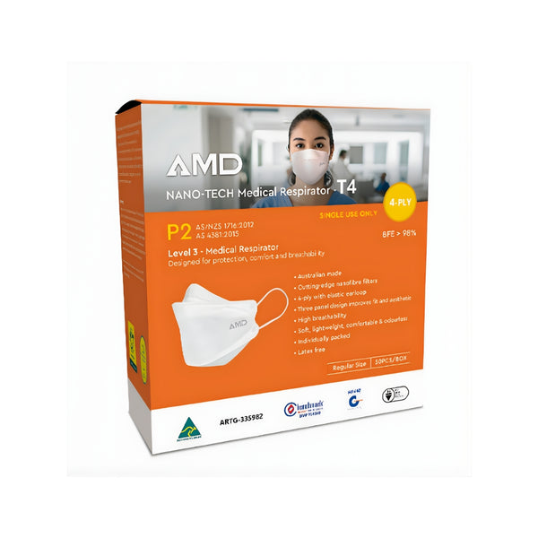 AMD P2 N95 Medical Respirator 50pcs White Masks | IV Solution Store