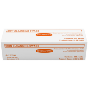 Skin Cleansing Swab  2% Chlorhexidine + 70% Isopropyl Alcohol - Large - 200PCS/BOX