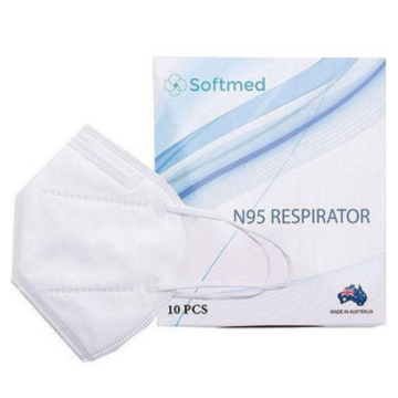 Softmed N95 Flat Folded Particulate Respirator Earloop Box/10