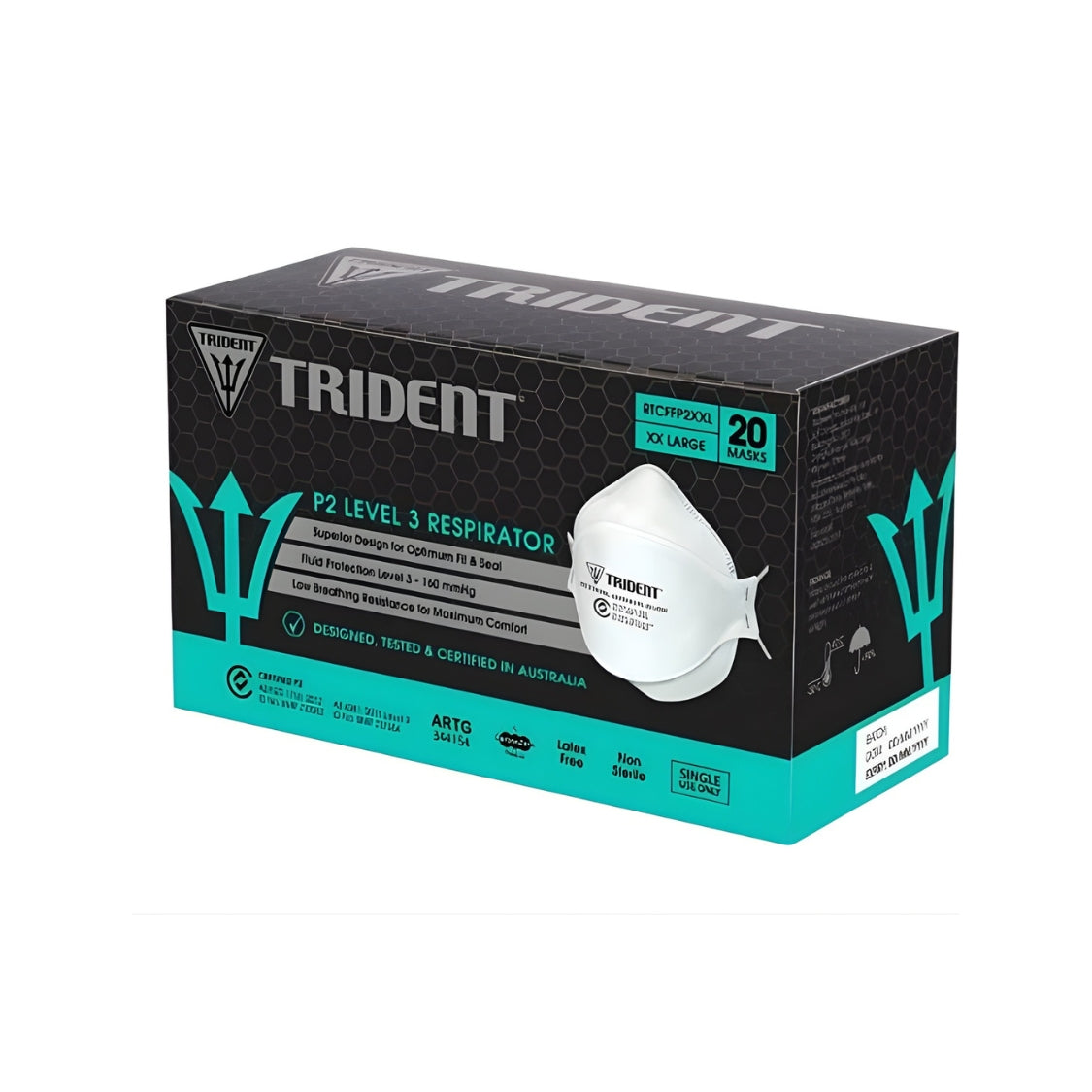 Trident P2 Industrial and Level 3 Surgical Respirator - Pack of 20
